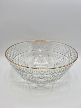 Vintage Gold Rim 10 Inch Serving Bowl